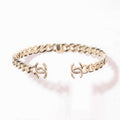 18K Interlocking  Chanel Cuff Logo Choker Necklaces