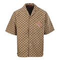 GUCCI Monogram Embroidered "Year of the Horse" Badge Cuban Collar Shirt