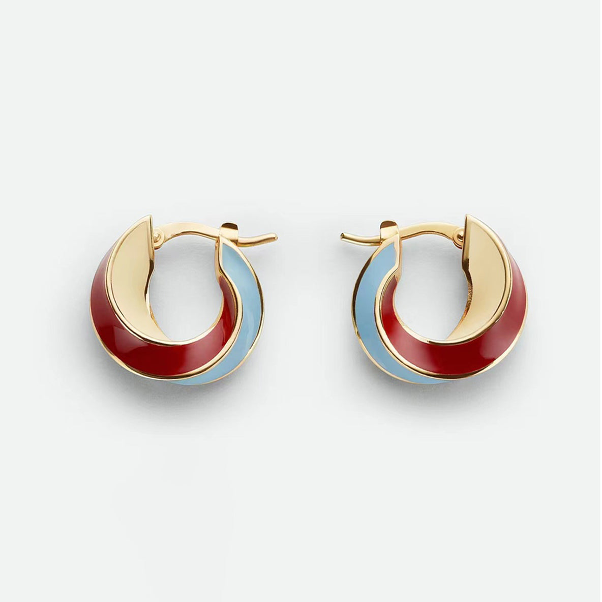 18K BVLGARI Twist Hoop Earrings