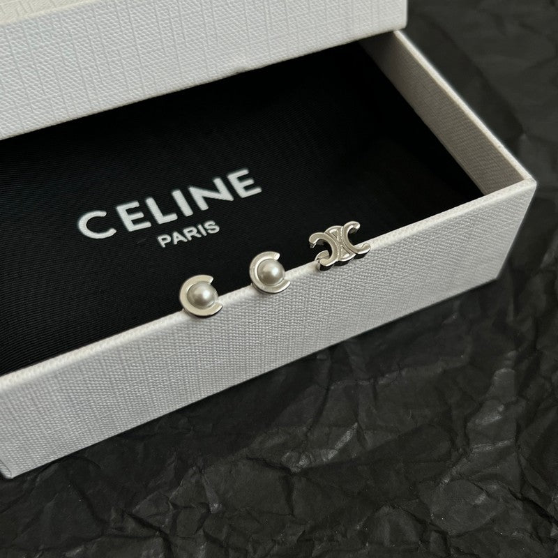 18K Celine Pearl Gold Earrings