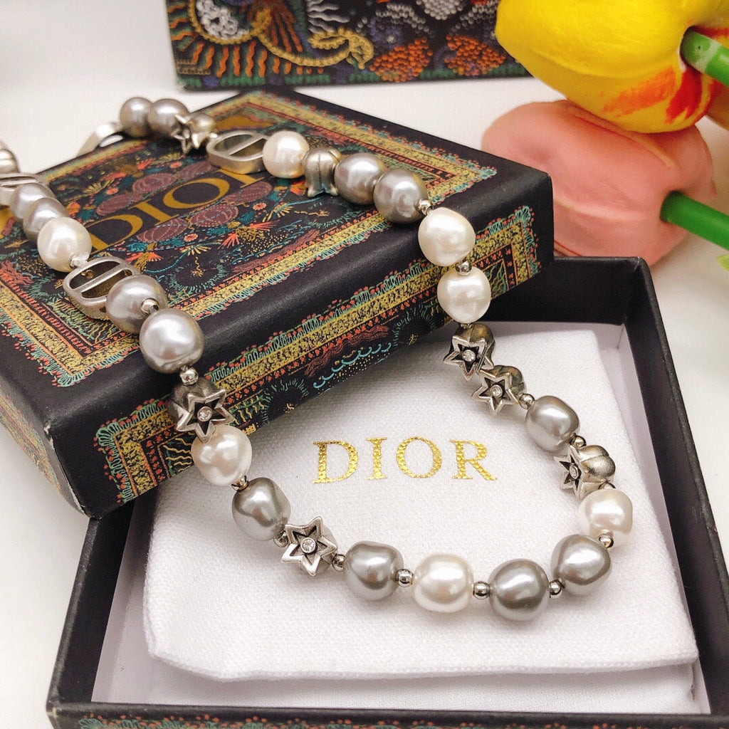 18K Dior Pearls And Stars Necklace