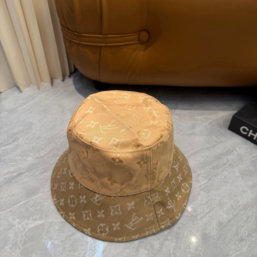 Monogram Print Wide Brim Bucket Hat